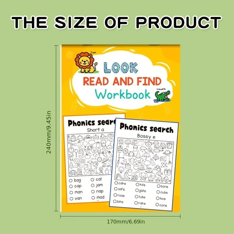 Kids Phonics Activity Workbook - Search, Read and Find Words, Master Short Vowels & Consonant Blends, Ages 4-8 - 6