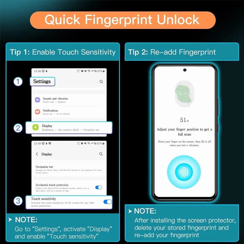 واقي شاشة عالي الدقة لسامسونج S23 S26 A55 A35 A54 S25 زجاج مقسى لسامسونج S24 S21 S22 ميكا جالاكسي S24 ألترا S23 FE - 2