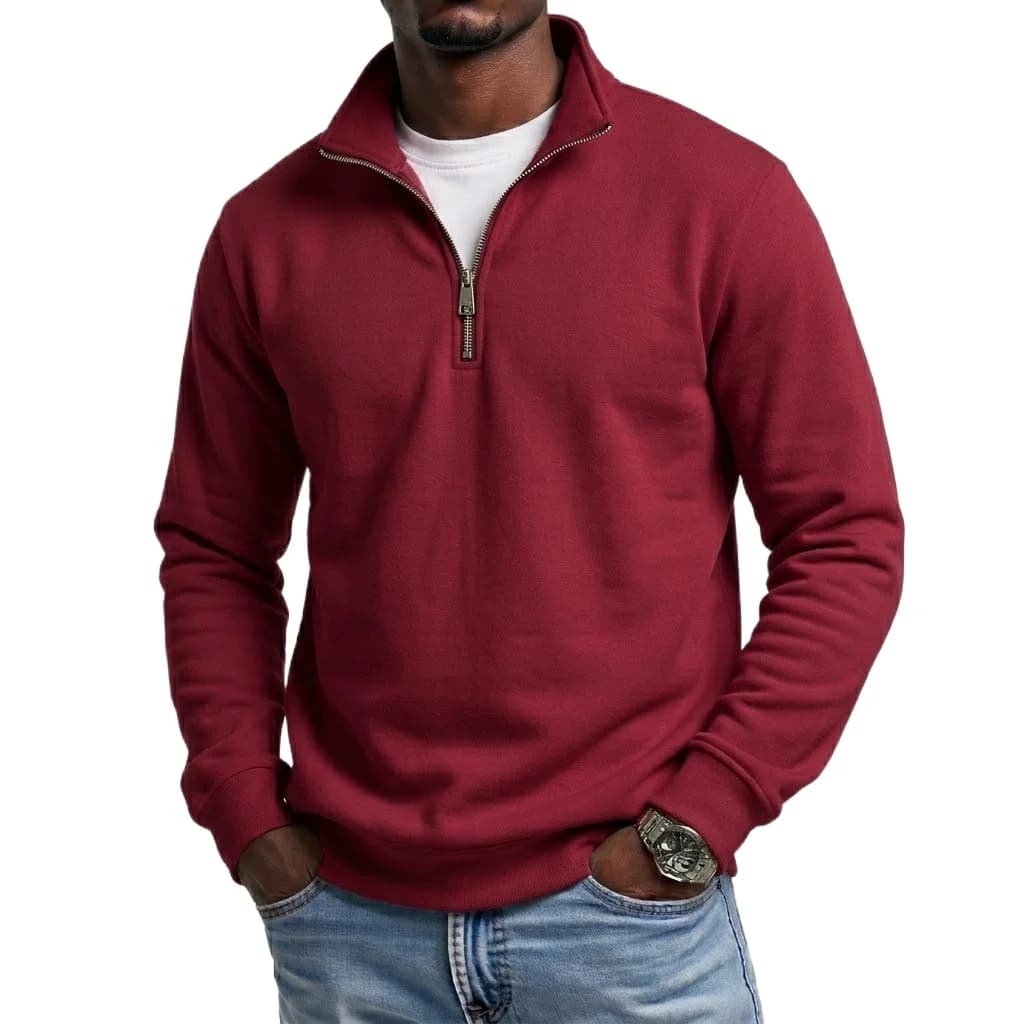 Outdoor Men Zipper Sweatshirts Spring Quarter Zip Pullover Half Zipper Hoodie for Men Gym Man Autumn Solid Men's Sweatshirt Coat - 5