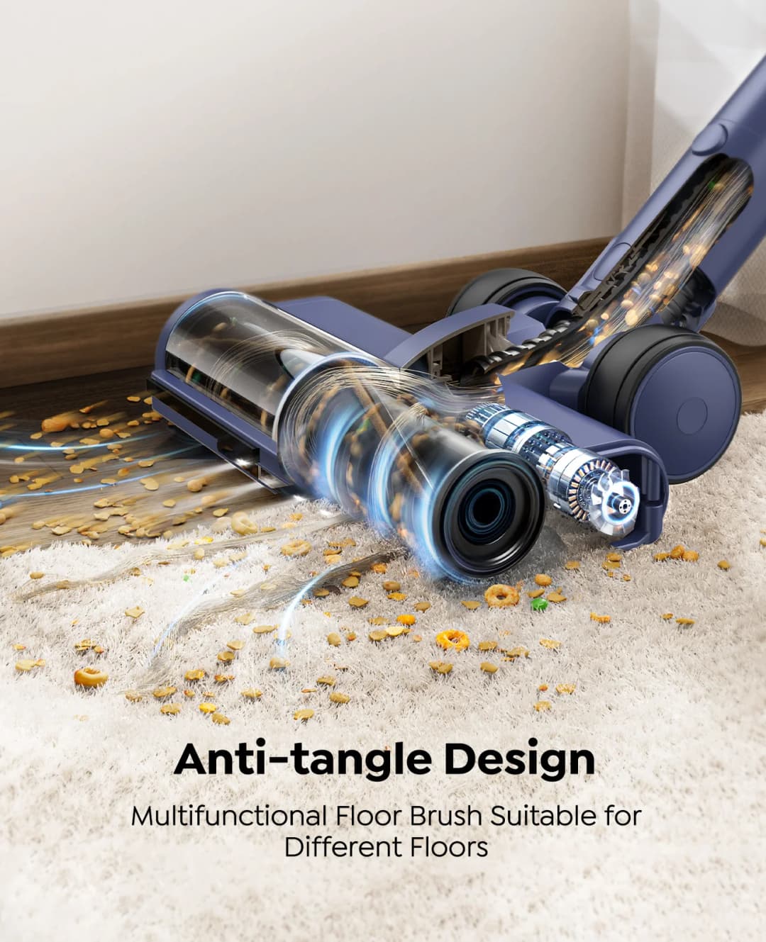 مكنسة كهربائية لاسلكية فائقة القوة Laresar V11 بقدرة 650 واط و75000 باسكال، ووقت تشغيل طويل يصل إلى 90 دقيقة، وبطارية قابلة للإزالة وشاشة ذكية - 5