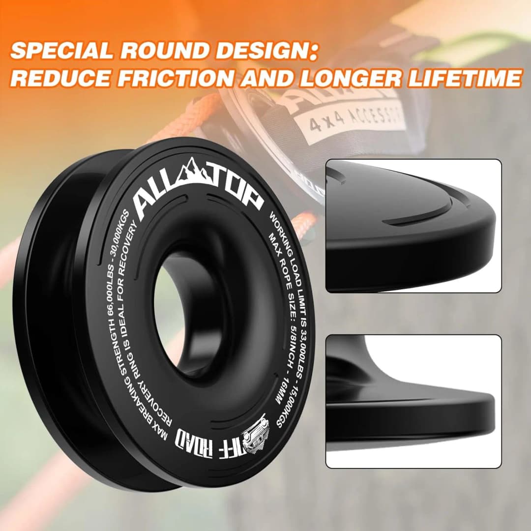 48300Lbs ونش حبل الاصطناعية لينة تكبل 2 + حلقة الانتعاش مجموعة أغلال متينة مع كم واقية لاستعادة مركبة شاحنة - 6