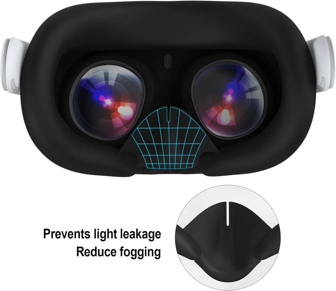 ل Meta Quest 2/Oculus Quest 3/Quest 3S حافظة بديلة للوجه وسادة سيليكون غطاء العين غطاء مضاد للعرق VR نظارات اكسسوارات - 4