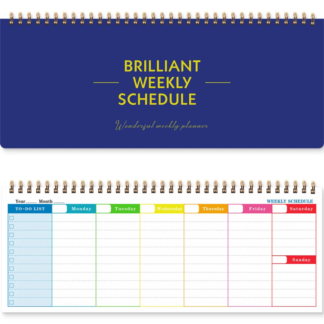 60 ورقة/120 صفحة دفتر ملف إنجليزي مخطط أسبوعي بطاقة دراسة تجارية مذكرة جدول زمني دفتر ملاحظات - 5