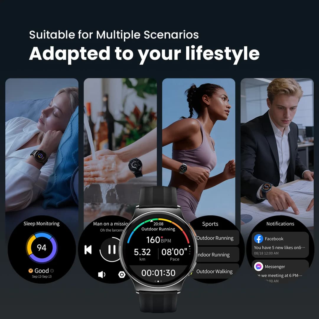 ساعة HAYLOU Solar Lite 2 الذكية بشاشة AMOLED مقاس 1.43 بوصة ومراقبة صحية على مدار 24 ساعة وأكثر من 150 وضع رياضي ومكالمات صوتية ومقاومة للماء حتى 1ATM - 5