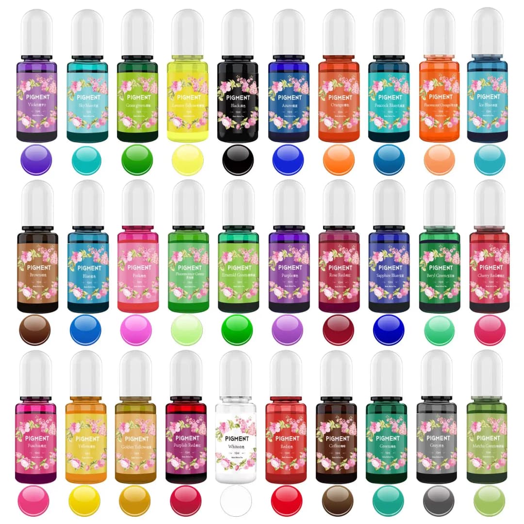 مجموعة صبغات سائلة لتلوين راتنج الإيبوكسي، لصنع الشموع والصابون وقوالب الراتنج يدويًا - 5