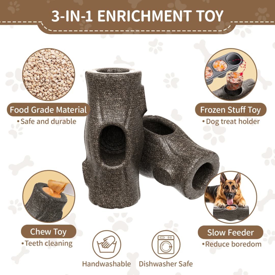 Indestructible Dog Toy for Aggressive Chewers, Frozen Treat Holder with Molds to Keep Large Dogs Busy & Reduce Anxiety - 3