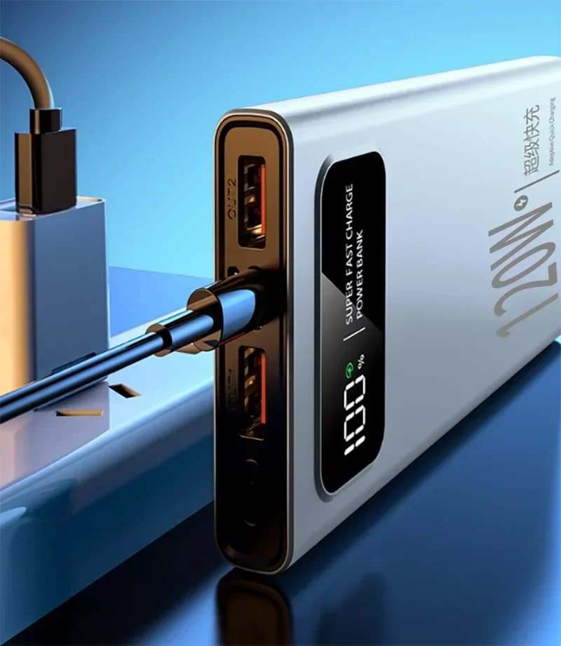 بنك طاقة لينوفو 50000mAh، شحن فائق السرعة 120W، بطارية عالية السعة، شاشة رقمية، مناسب لأجهزة آيفون وسامسونج وهواوي - 5