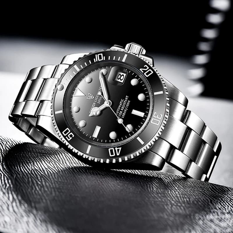 ساعات LIGE الميكانيكية للرجال، ساعة أعمال رياضية مقاومة للماء، ساعة أوتوماتيكية - 2