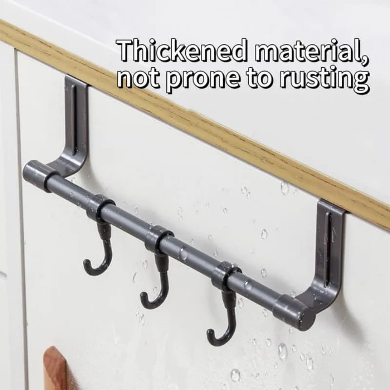 Towel Rack Over Door Stainless Steel Towel Bar Storage Organizer Bathroom Kitchen Cabinet Door Hanging Towel Rack - 3