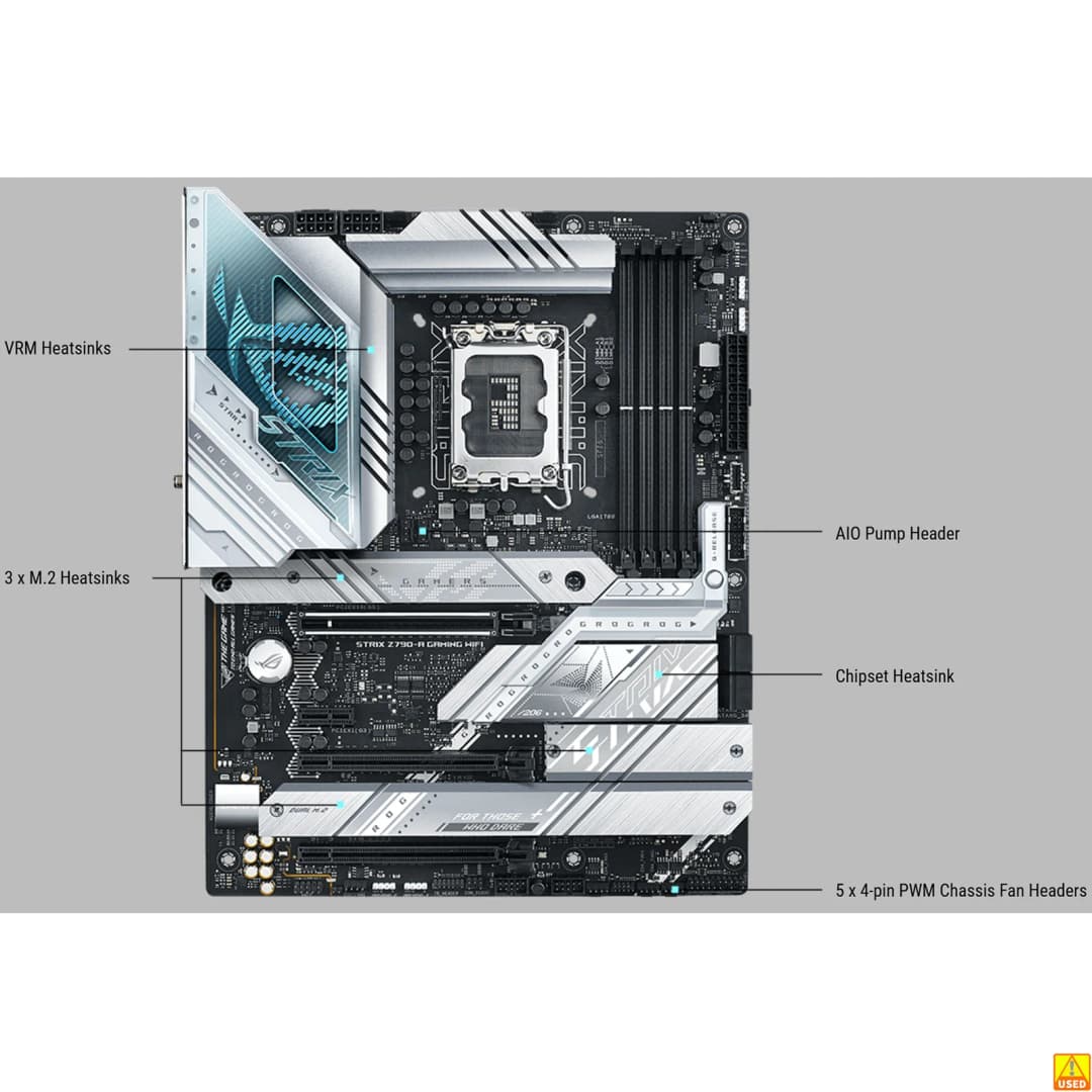ASUS ROG STRIX Z790-A GAMING WIFI Motherboard Socket LGA1700 CPU DDR5 7800+(OC) MHz Memory Chipset Z790 ATX Mainboard - 3