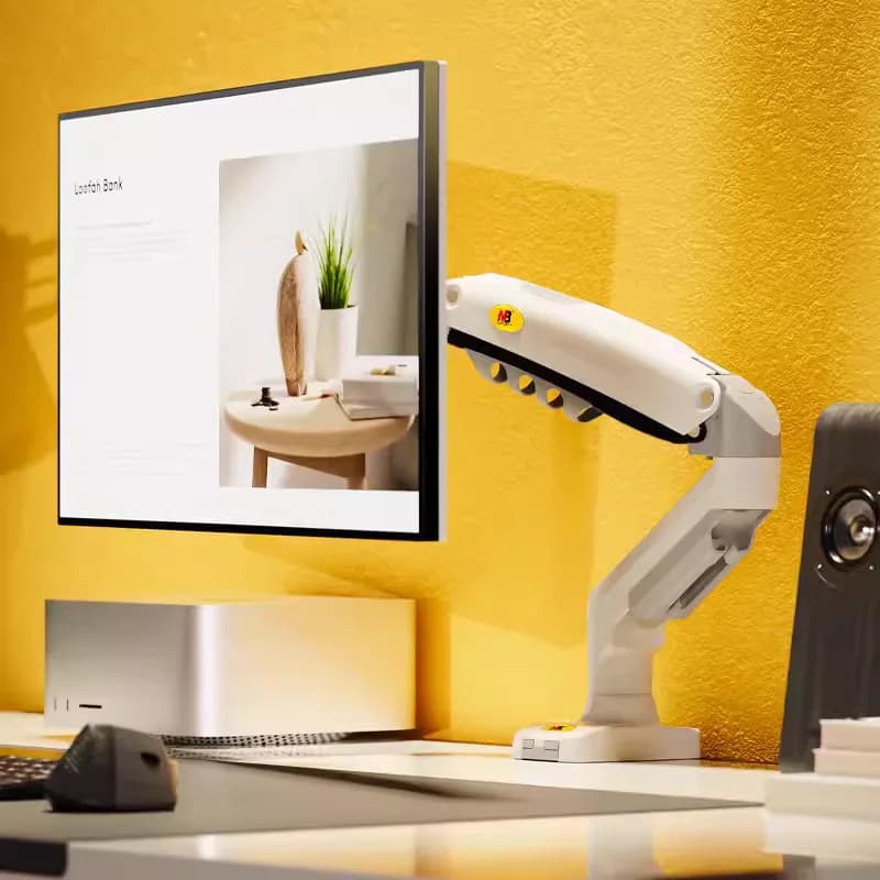 NB NEW F80 17-30" 2-9kg dual arm air press gas spring vesa 100x100 monitor desk mount stand clamp grommet base PC desk holder - 2