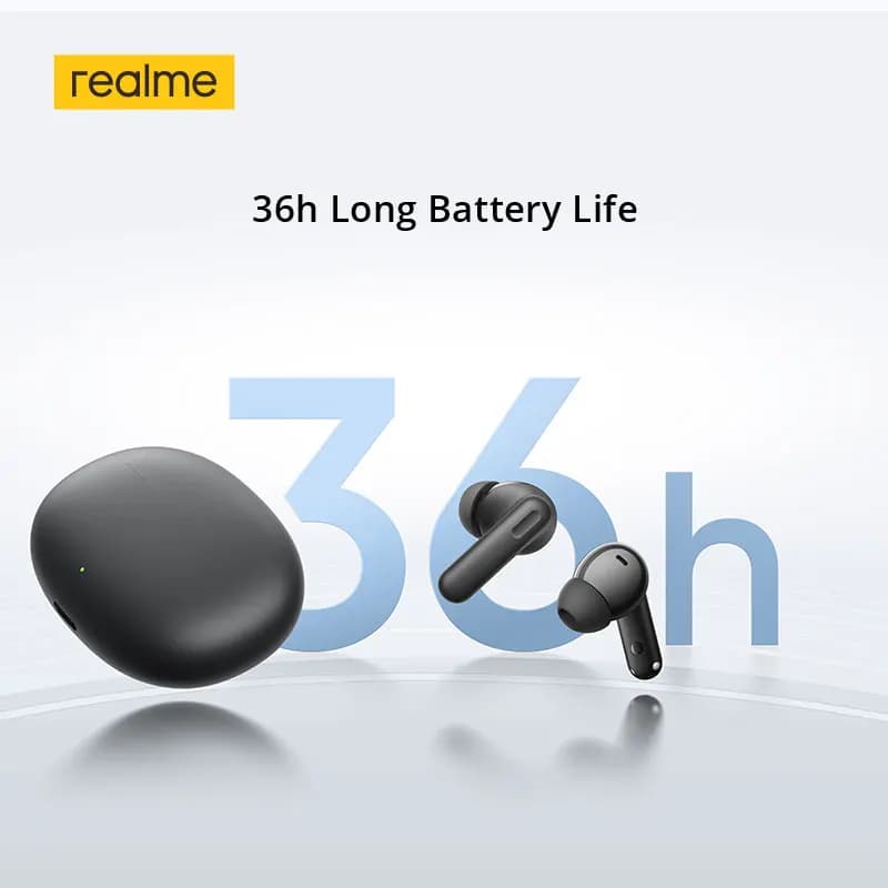 realme TechLife Buds TWS Earphone 12.4mm Dynamic Bass Driver Up to 36h Long Battery Life Dual-Device Connection Bluetooth 5.4 - 5