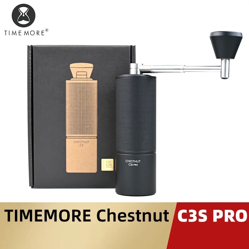 مطحنة قهوة يدوية TIMEMORE Chestnut C3S Pro / C3ESP Pro مع مقبض قابل للطي، مطحنة إسبريسو محمولة مع شفرات S2C