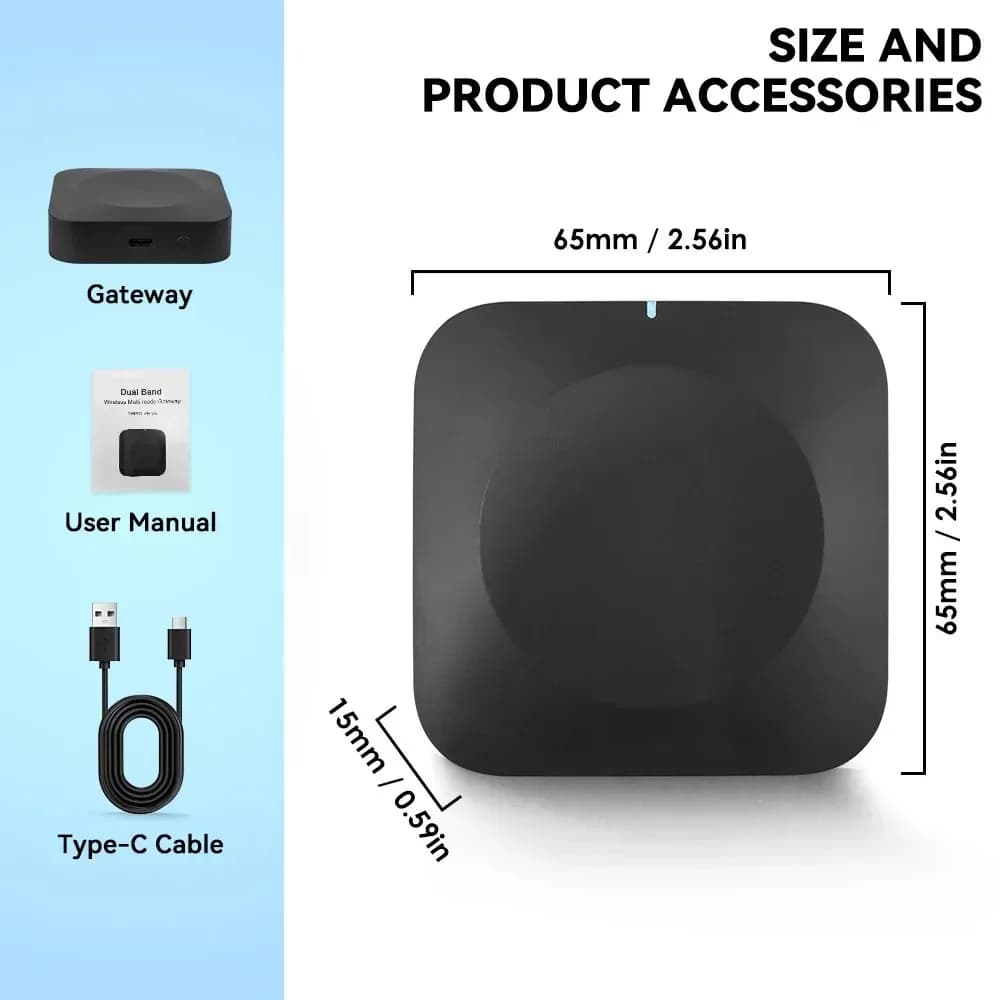 بوابة Tuya Zigbee بلوتوث، مركز واي فاي 2.4G/5G، أتمتة محلية، نطاق 40 متر، يعمل مع Tuya Smart Life للتحكم في المنزل بالكامل - 6