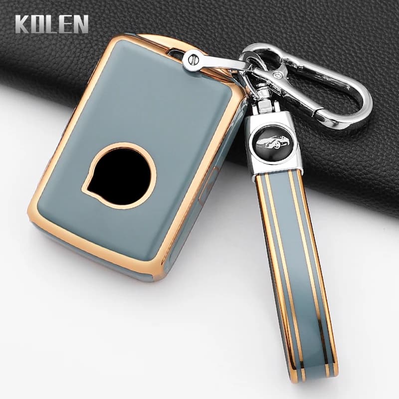 غطاء مفتاح سيارة من TPU لسيارات فولفو S60 S90 XC40 XC60 XC90 V60 V90 T5 T6 T8 Polestar 1 Polestar 2، غطاء سلسلة مفاتيح محمي - 4