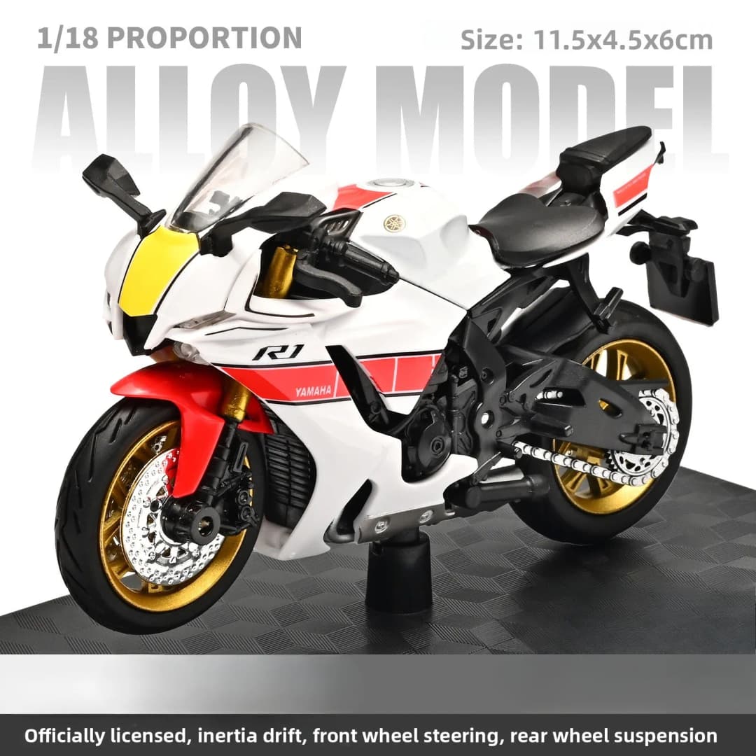 1:18 هايابوسا R1 GSX1000R CBR 1000RR نموذج دراجة نارية مع امتصاص الصدمات للطرق الوعرة، لعبة سيارات - 2