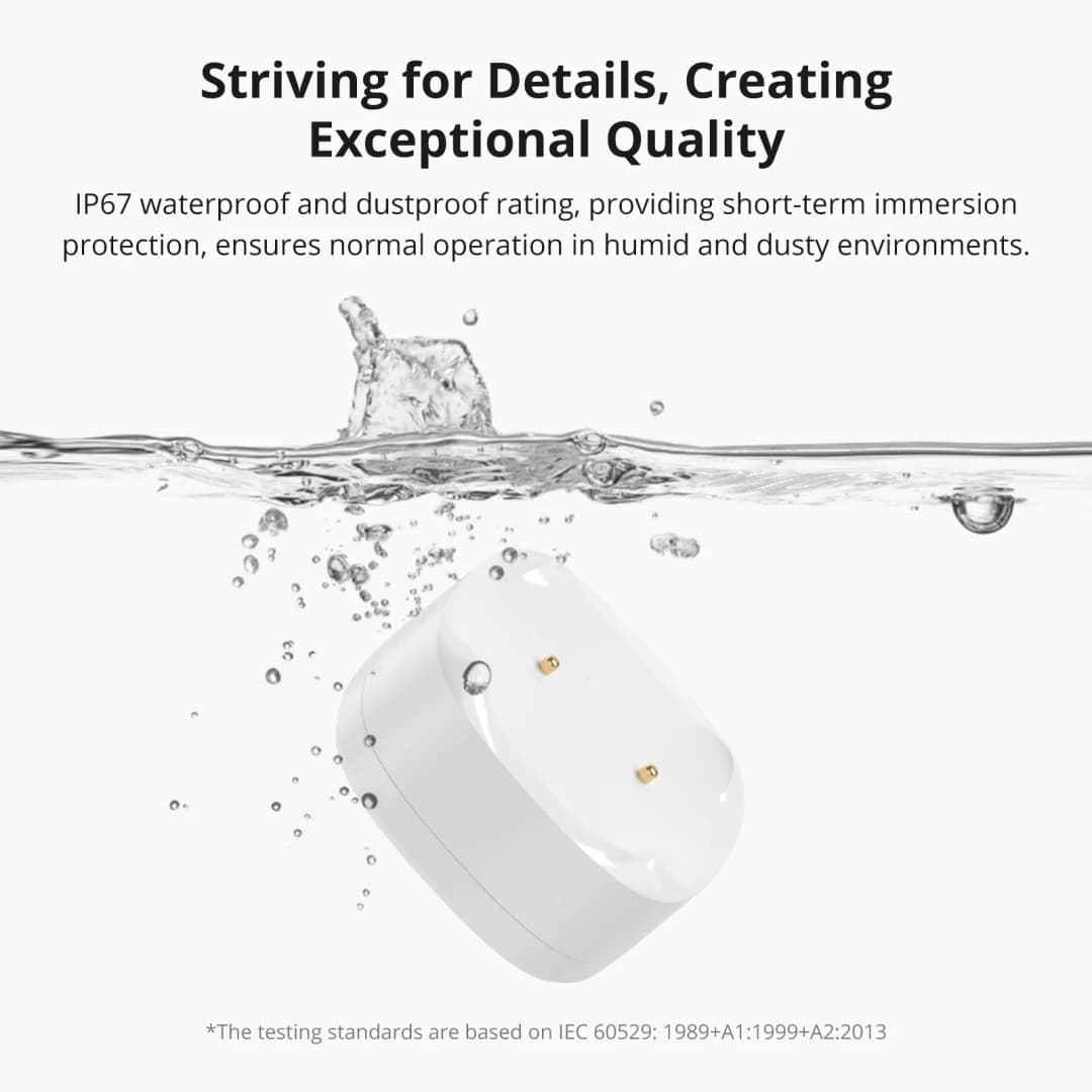 سونوف SNZB-05P زيجبي 3.0 مستشعر تسرب المياه اكتشاف التسرب والتقطير تنبيهات في الوقت الفعلي يدعم مساعد جوجل أليكسا - 4