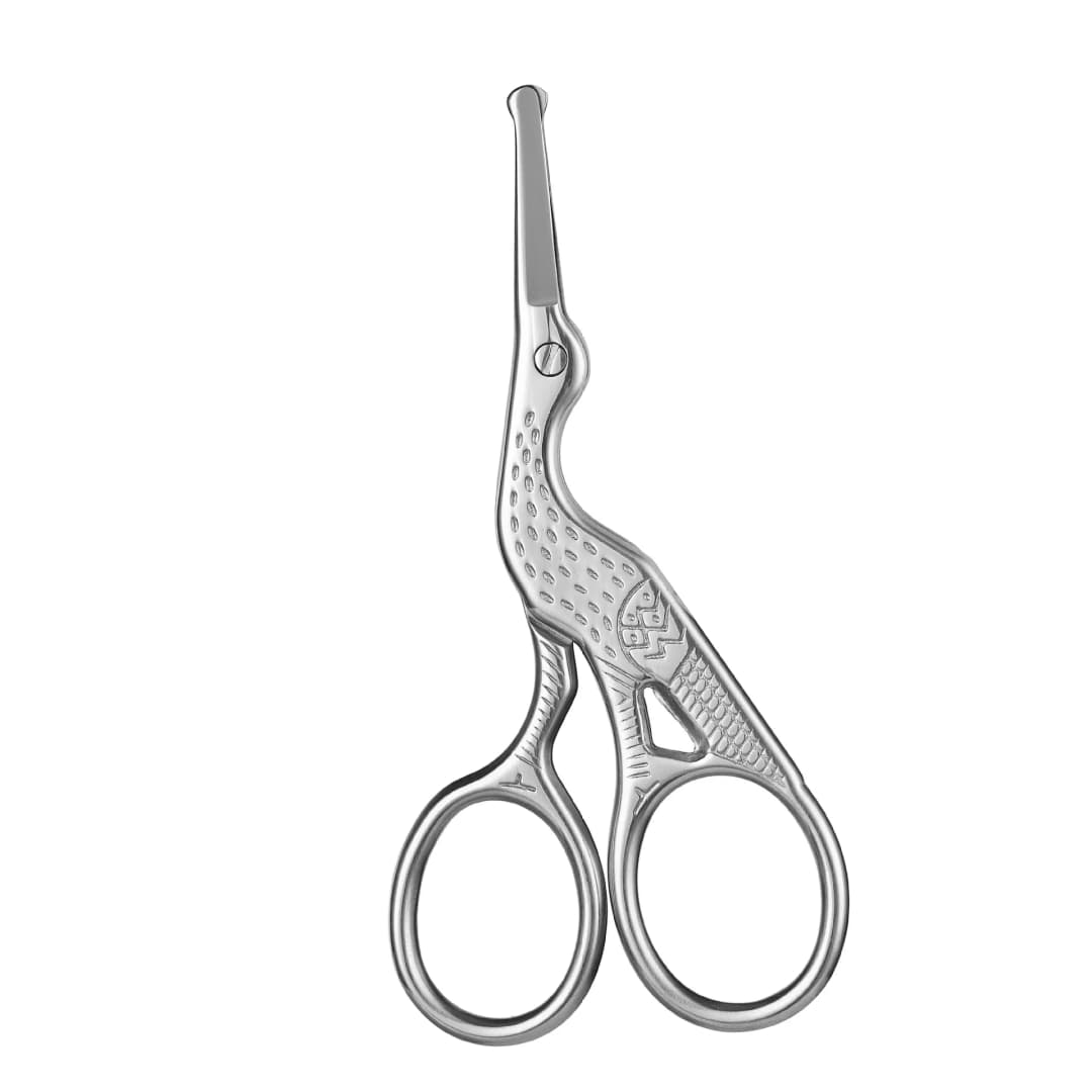 مقص شعر الوجه الاحترافي من الفولاذ المقاوم للصدأ مقص دائري للشوارب وشعر الأنف واللحية والحاجبين والرموش - 5