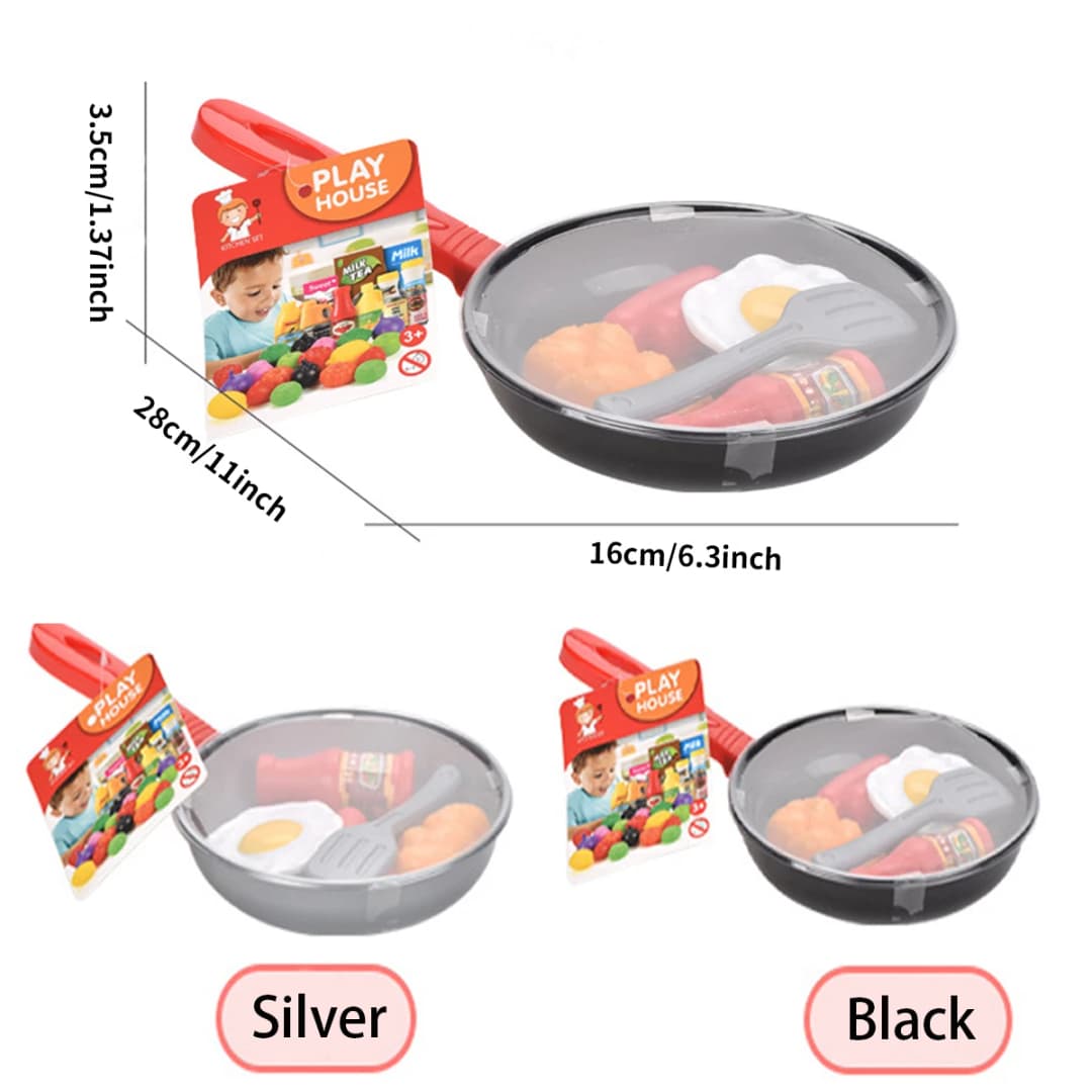 8PCS Kitchen Food Toys for Kids Simulation Kitchenware Pretend Play Steak Vegetable Pot Bread Hot Dog Food Children Girl Toy - 6