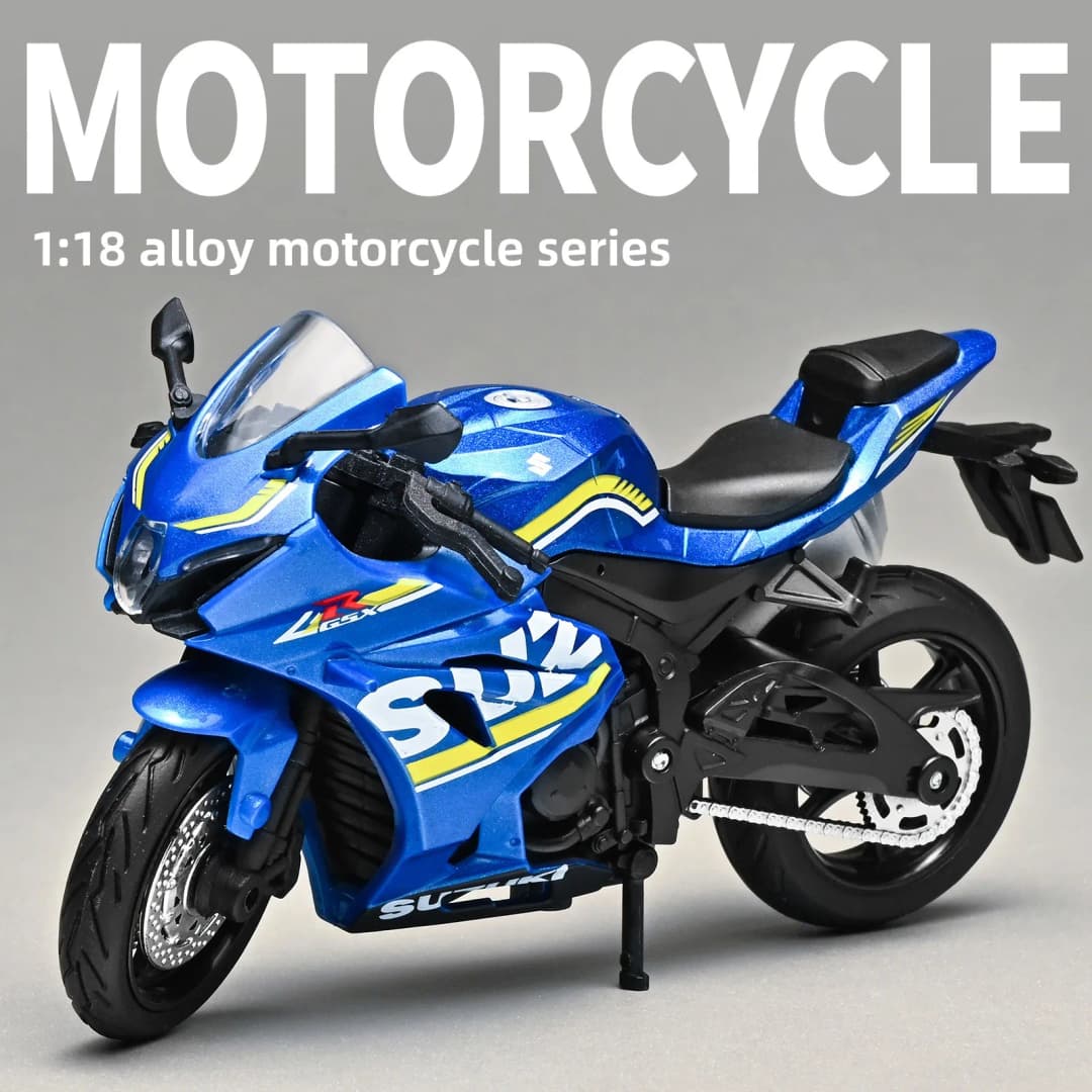 1:18 هايابوسا R1 GSX1000R CBR 1000RR نموذج دراجة نارية مع امتصاص الصدمات للطرق الوعرة، لعبة سيارات - 4