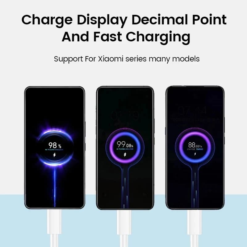 Fast Charger Cable  Quick  Charging for Xiaomi  100-240V, USB Charger Cable Sleek Charging Design, Durable Charging Port - 5