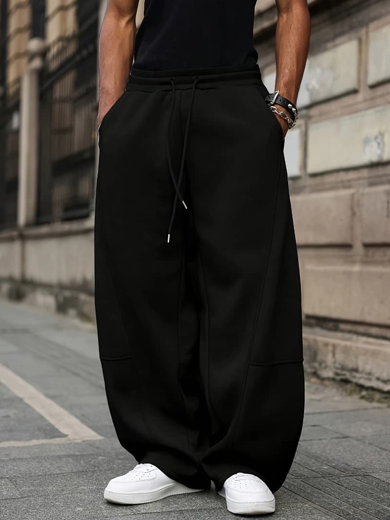 Men's Loose Wide-Leg Pants, Spring/Autumn Casual Long Trousers, American Street Trendy Versatile Style - 2
