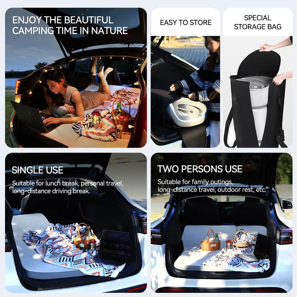YZ For Tesla Model Y 2021-2026 Camping Mattress  Memory Sponge Mattress Travel Bed Portable In Car Sleeping Outdoor Camping - 5