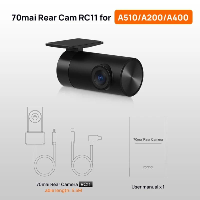 70mai Rear Cam RC11 for 70mai Dash Cam A200 A510 A410 Car DVR Rearview Dash Cam Support Parking Recording - 5