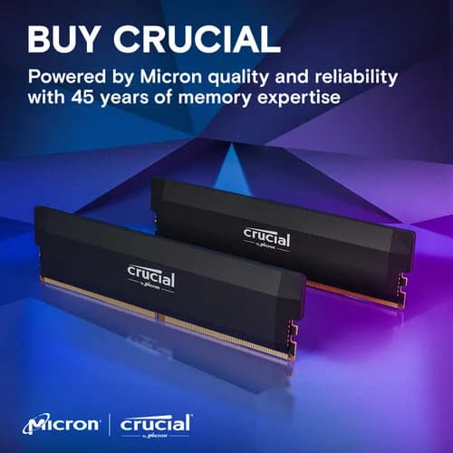 Crucial Pro DDR5 RAM 16GB 32GB Kit C36 C48 6000MHz Overclocking Desktop Gaming Memory AMD Expo Compatible Black CP2K16G60C36U5B - 2