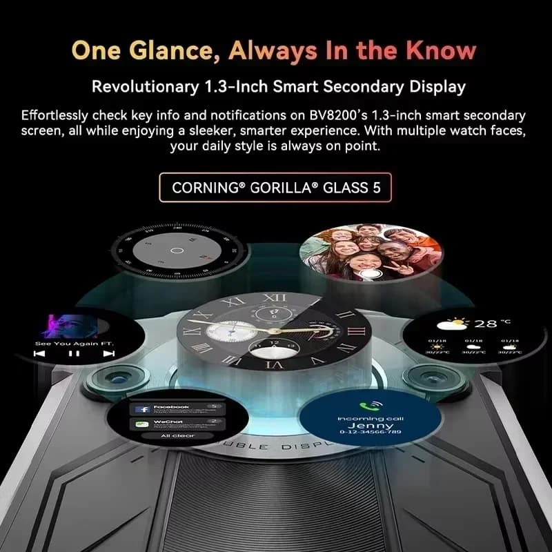 【عرض عالمي أول】هاتف بلاك فيو BV8200 المتين بشاشة 6.5 بوصة بدقة 2.4K ومعدل تحديث 120 هرتز، معالج هيليو G100، ذاكرة 12 جيجابايت + 256 جيجابايت، NFC، كشاف، نظام أندرويد 14 - 3