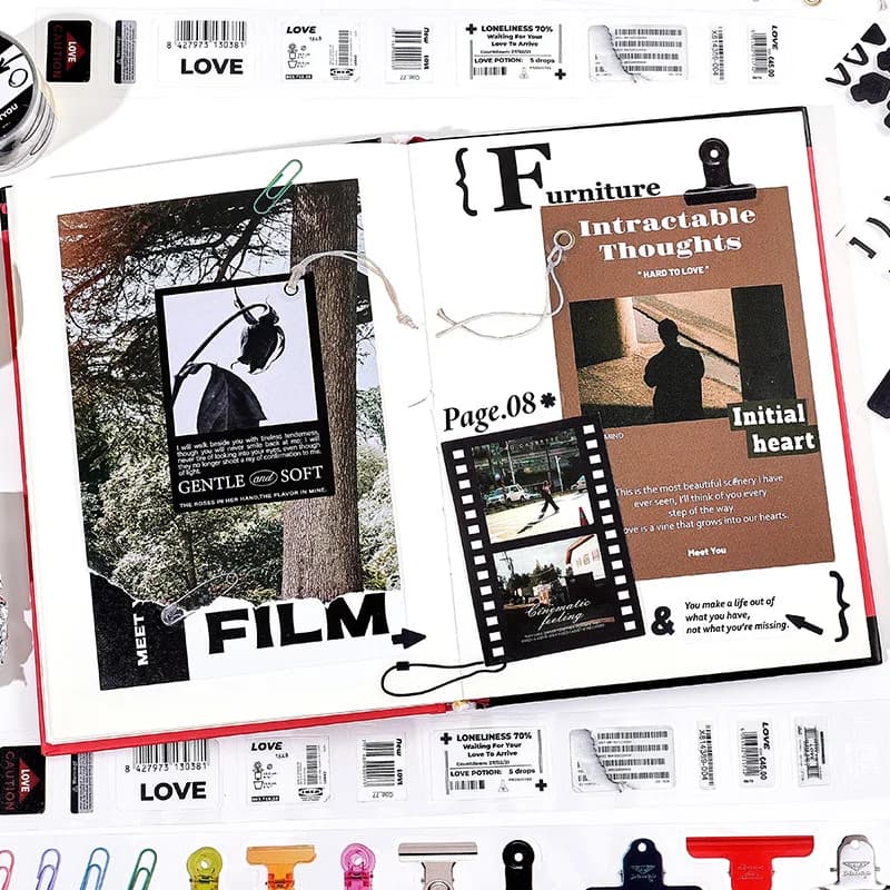 ملصقات تزيين لاصقة لتجميع القصاصات والدفاتر اليابانية، قطعة واحدة لكل مجموعة - 4