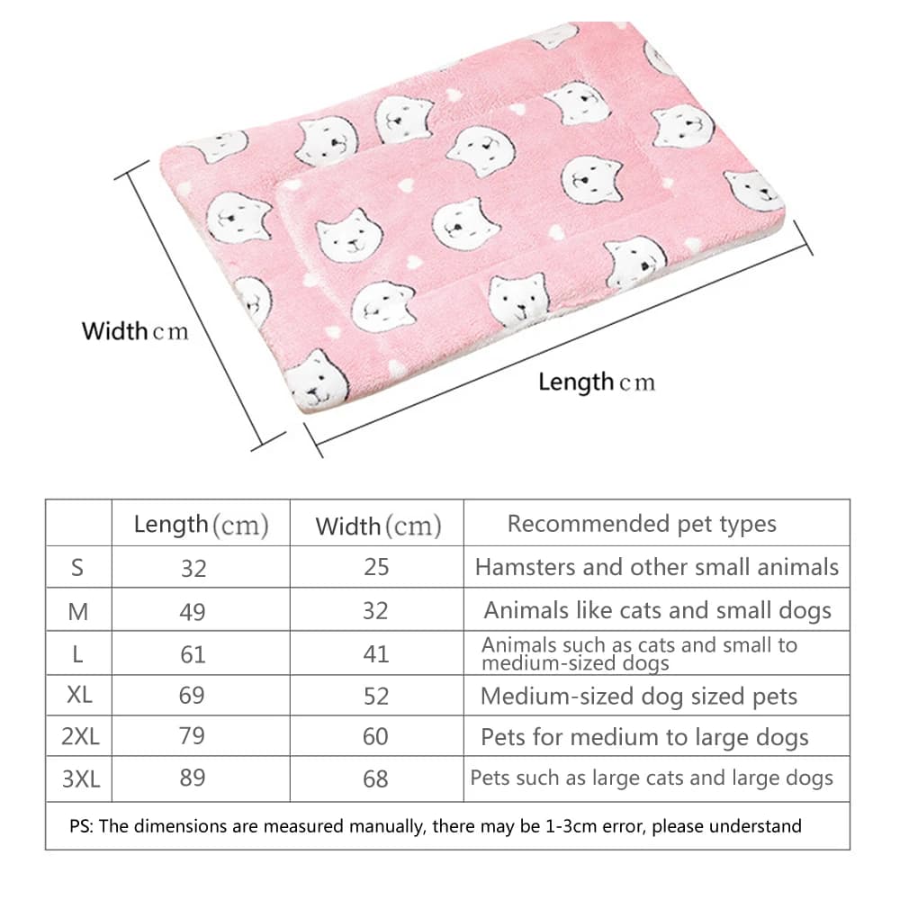 Thickened Comfortable Warm Small Cat Sleeping Cushion Skin-friendly Cute Winter Medium Dog Sofa Mat for Puppy Bed Accessories - 3