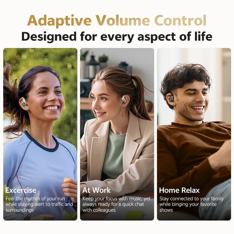 سماعات أذن QCY Crossky R70 لاسلكية مفتوحة الأذن، دقة عالية مع LDAC، بلوتوث 6.0، تعزيز الباس، صوت مكاني - 4