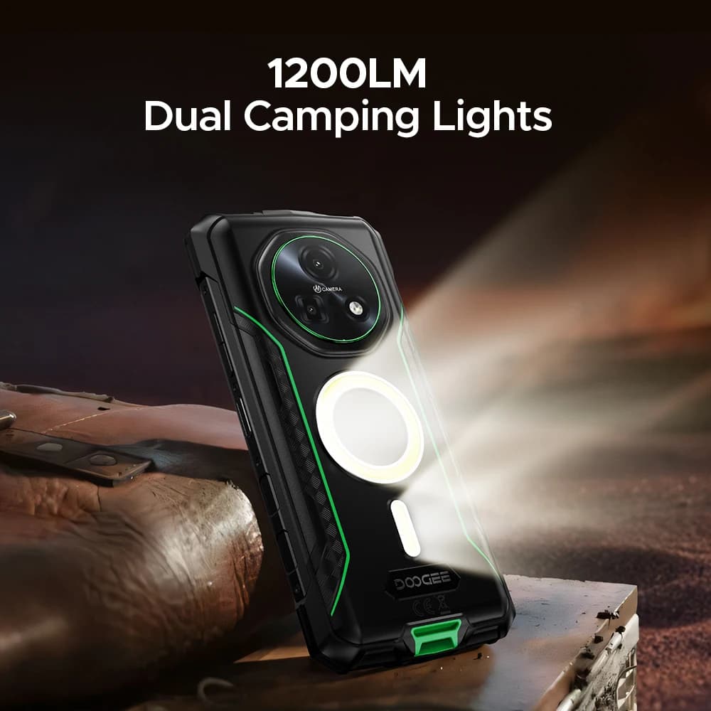DOOGEE Fire 7 Pro 5G Rugged Phone Dual Camping Light 13000mAh Battery 64MP AI Main Camera Dimensity 6300 Android15 Smartphone - 2