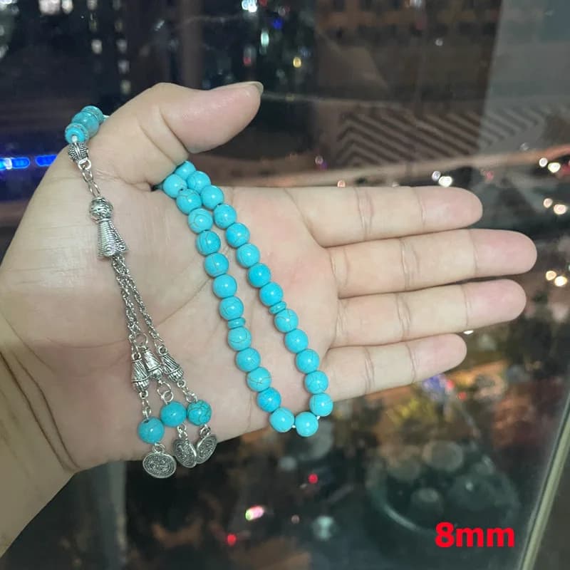 Tasbih bule Turquoise stone 33 prayer beads muslim gift turkish fashion misbaha islamic rosary arabic bracelet - 2