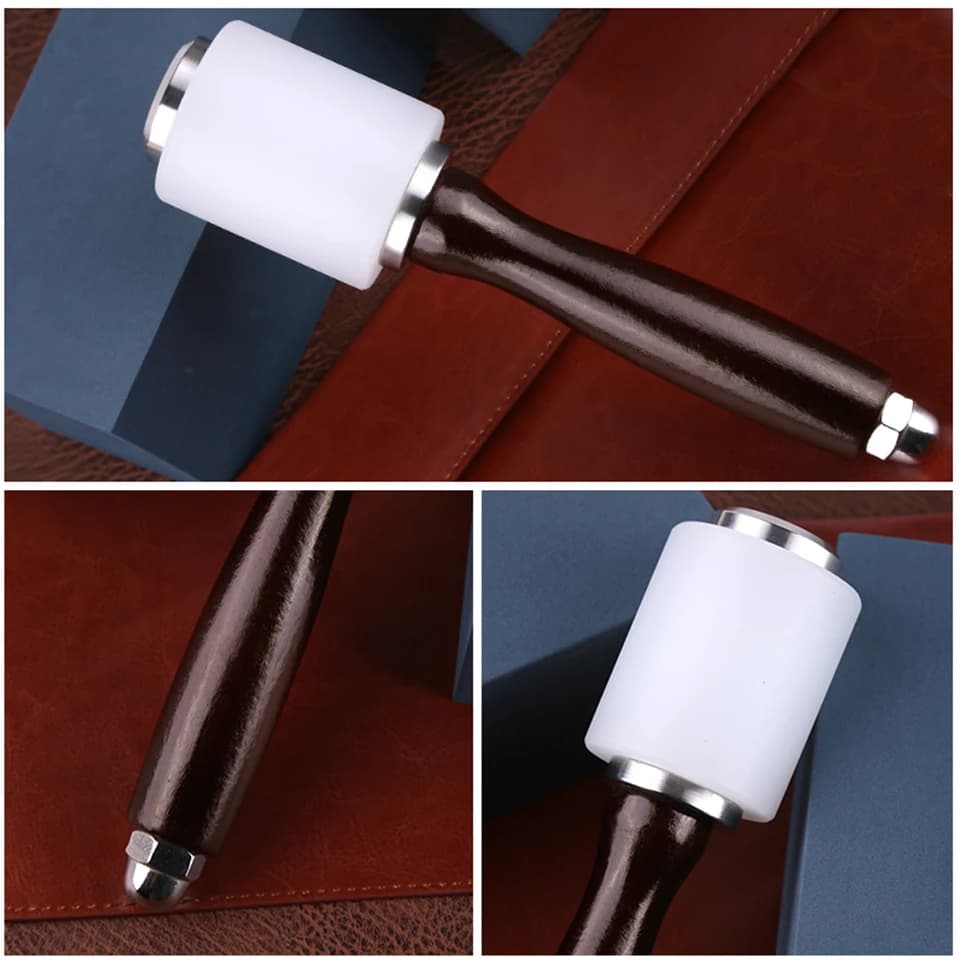 الجلود نحت المطرقة DIY بها بنفسك الحرفية مادة النايلون أداة المهنية جلد البقر لكمة مطرقة ل الجلود الحرفية اكسسوارات - 5