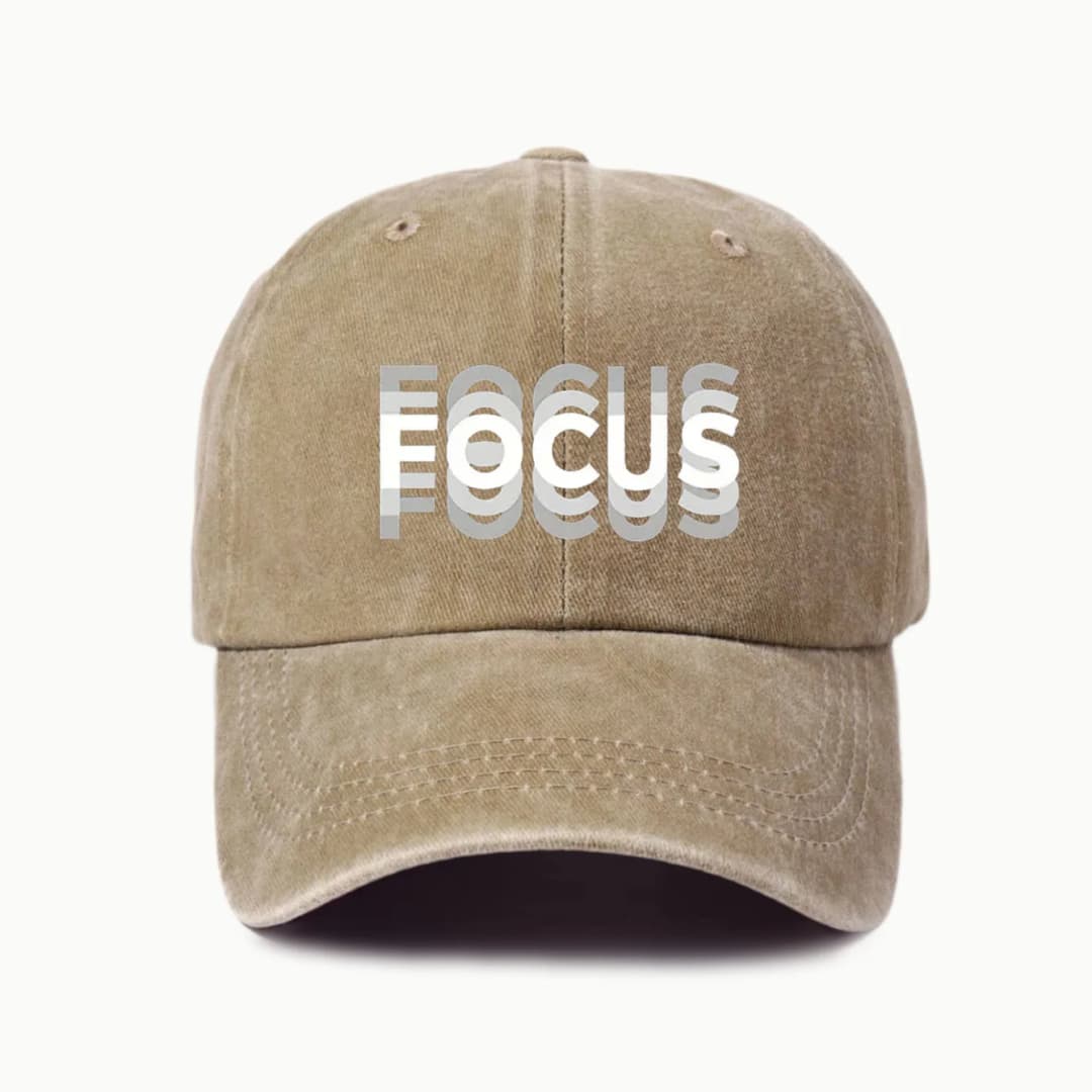 FOCUS Print Cap Washed Cotton Adjustable Classic Style Baseball Cap, Sports Duckbill Hat for Men and Women - 6