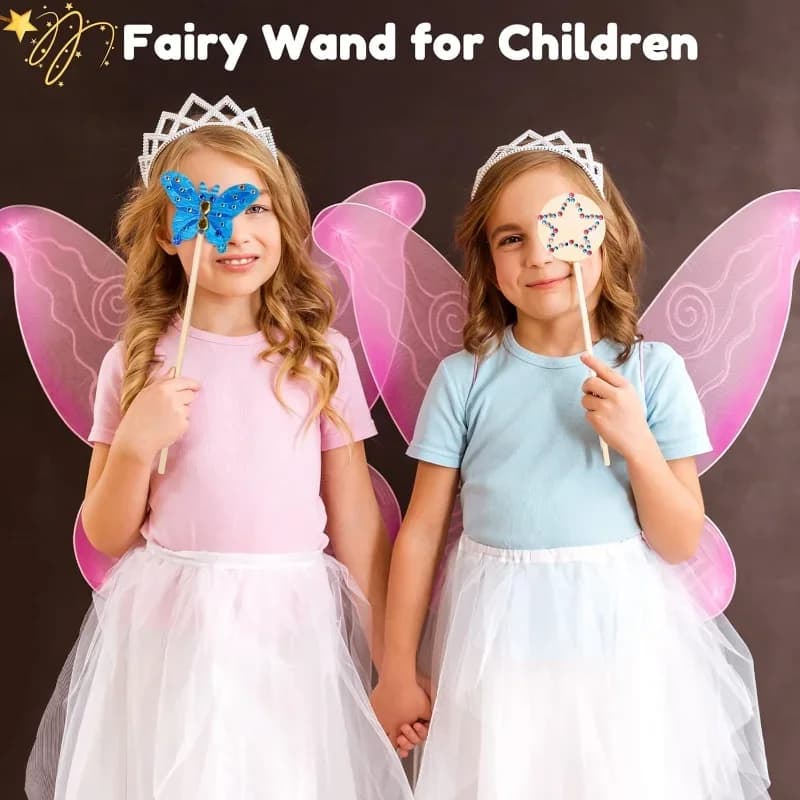 10pcs/pack Unfinished Wood Princess Fairy Wand DIY Fun Party Supplies for Birthday Parties Gift Craft Activity - 3