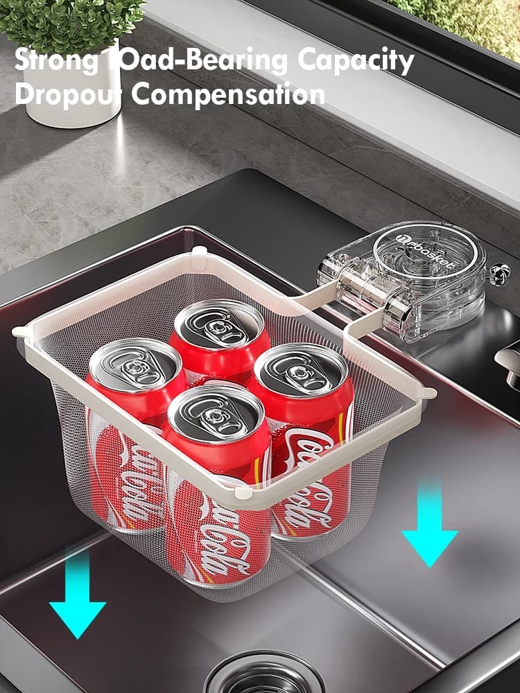 رف تصفية حوض المطبخ بكأس شفط من الحديد شاشة تصفية الصرف قوي قابل للطي عمودي - 4