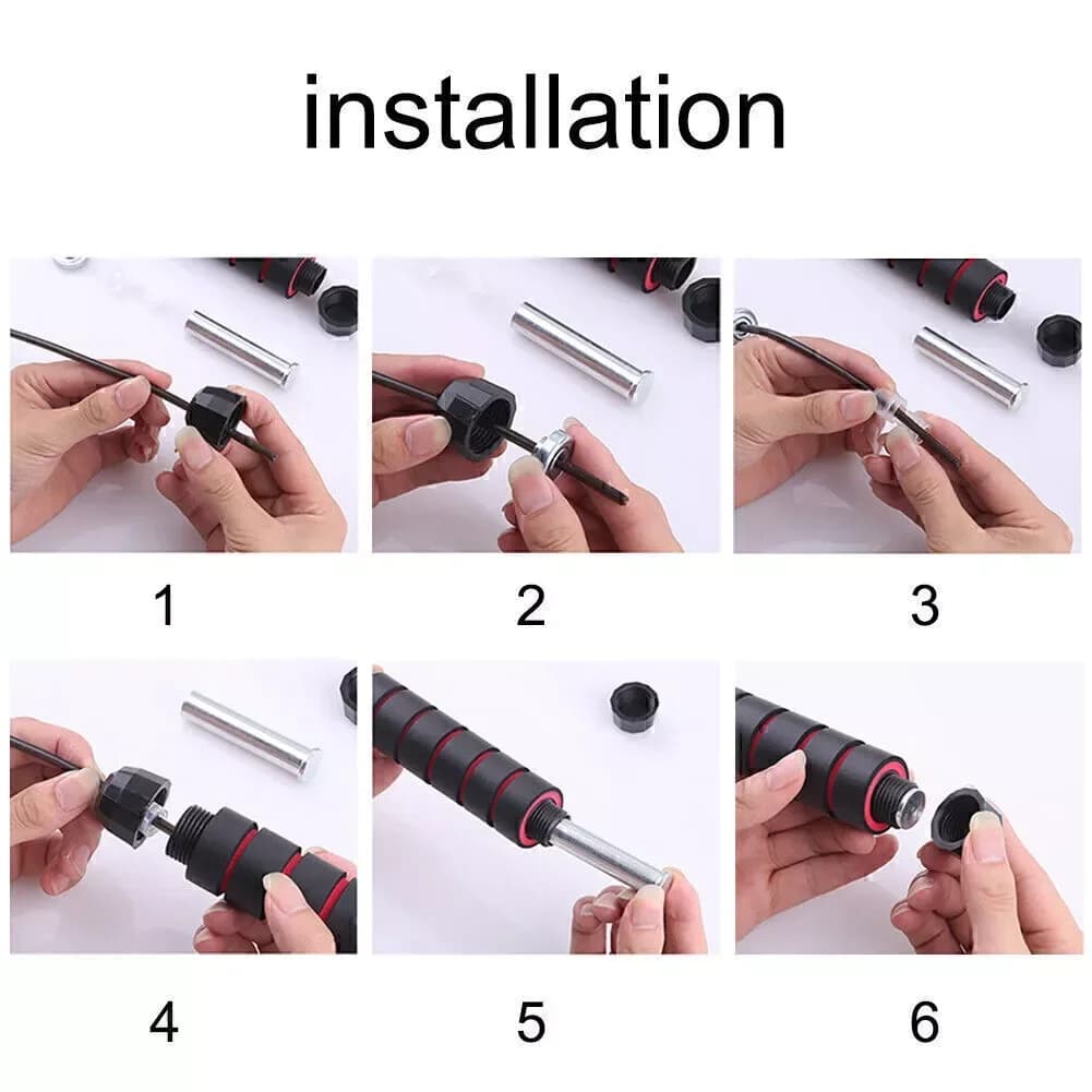 حبل قفز سريع 2.8/3 متر كروسفيت أجهزة لياقة بدنية محمولة تمارين رياضية سلك فولاذي للملاكمة واليوغا للنساء والرجال لفقدان الوزن - 6