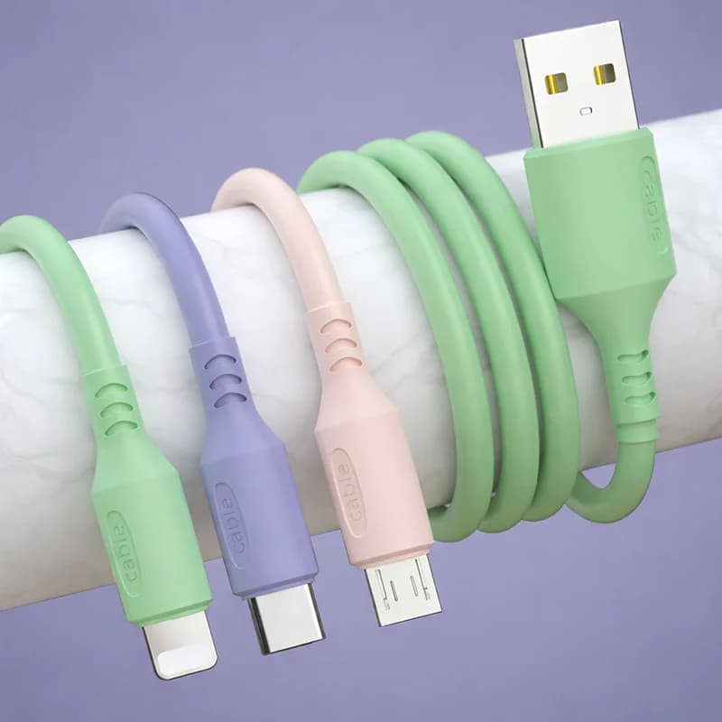 كابل USB 3 في 1 للشحن السريع 6 أمبير ومزامنة البيانات لهواتف آيفون وشاومي وهواوي وفيفو، كابل Type-C ومايكرو، كابل شحن عالي السرعة - 4