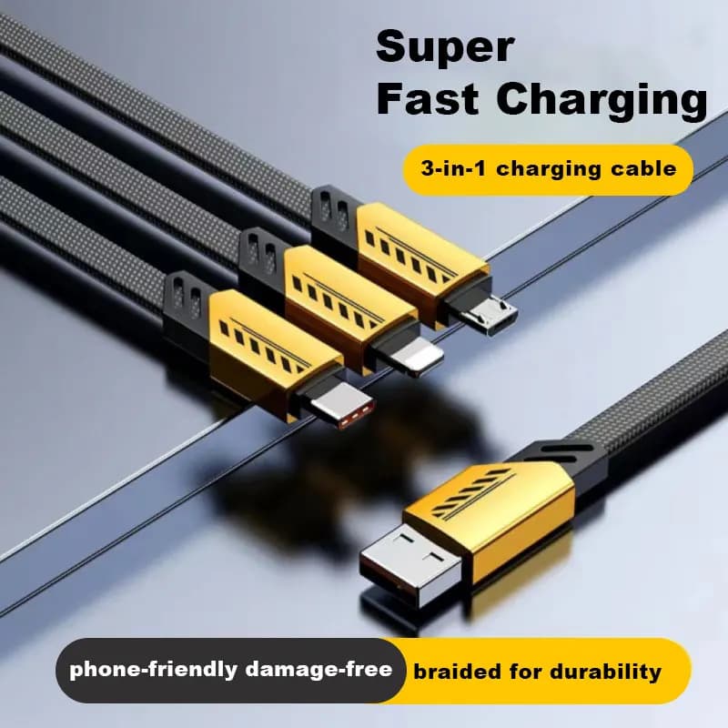 3 في 2 240 واط سلك شحن سريع لمايكرو USB نوع C كابل الشاحن 1.2 متر منفذ USB متعدد سلك شحن USB متعدد آيفون هواوي - 6