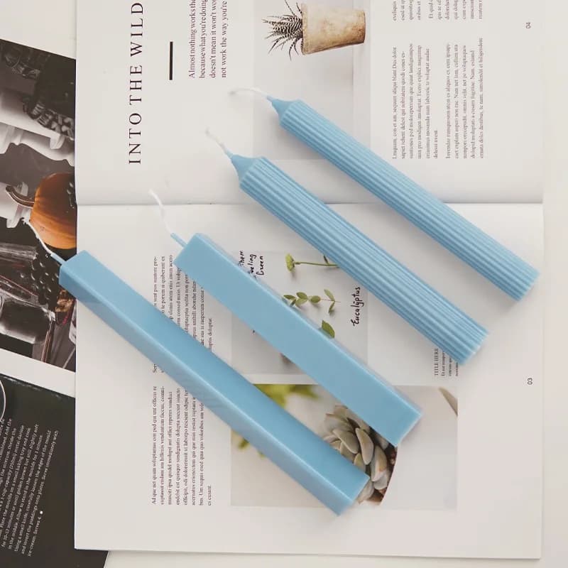 قوالب شموع عمودية مخططة، مثلثة، مستطيلة، بلاستيكية، مجموعة صنع الشموع DIY، قوالب للزينة المنزلية - 2