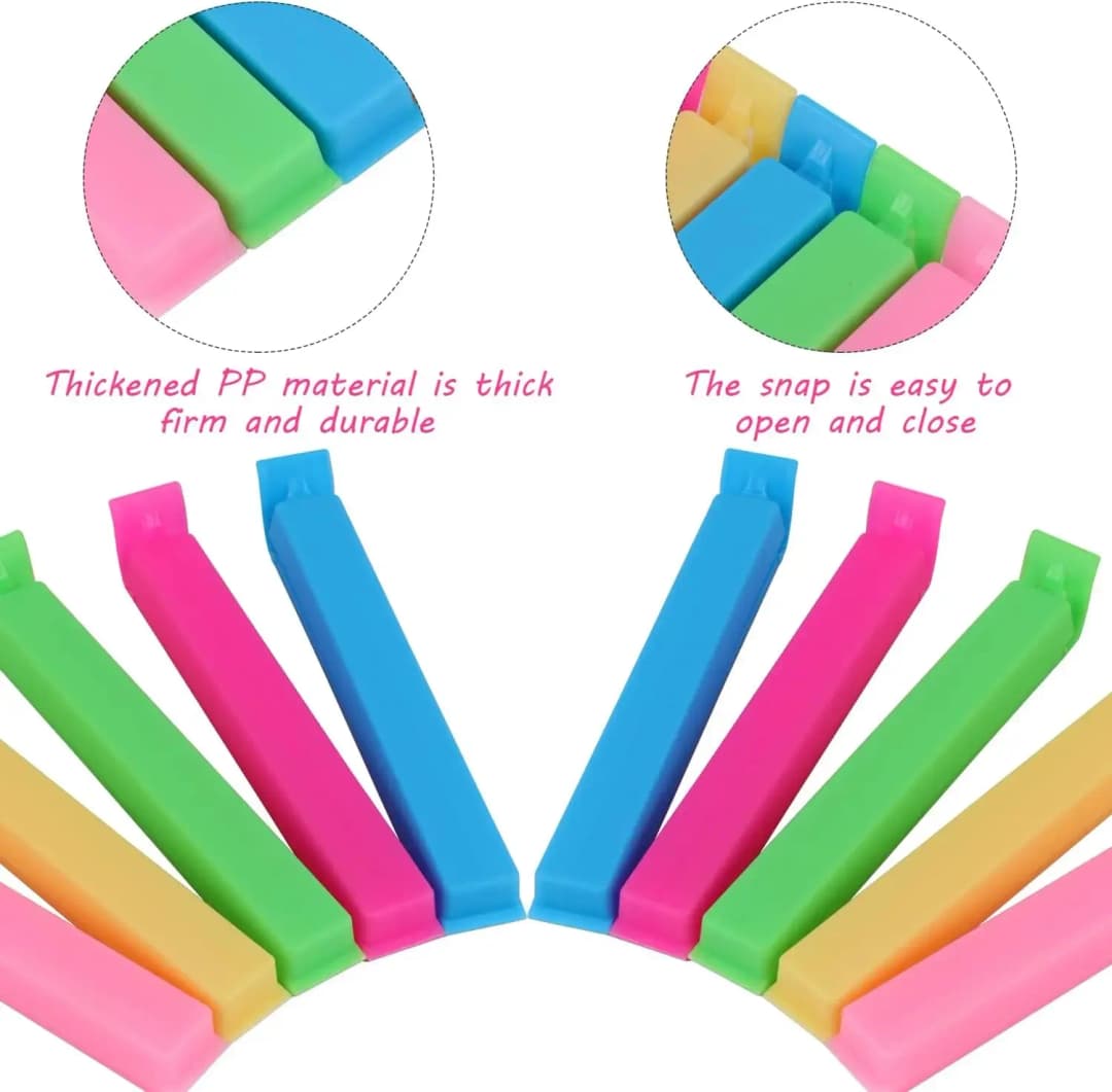 10/5PCS Portable Kitchen Storage Food Snack Seal Sealing Bag Clips Sealer Clamp Plastic Tool Kitchen Accessories Food Bag Clips - 3