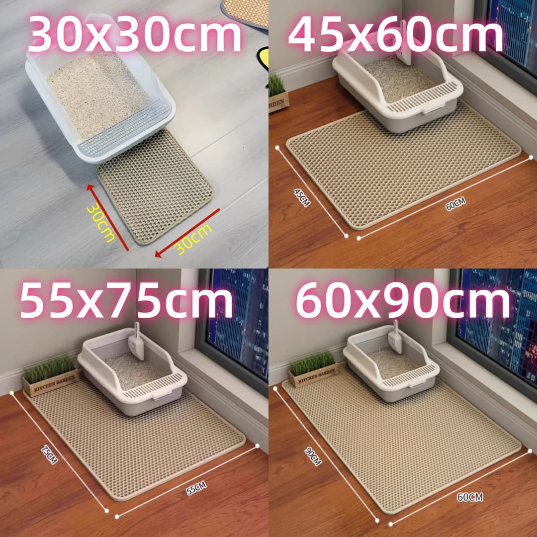 Large Cat Litter Mat Waterproof Double Layer Non Slip Litter Box Tray Pad Washable Durable Pet Toilet Training Mat - 6