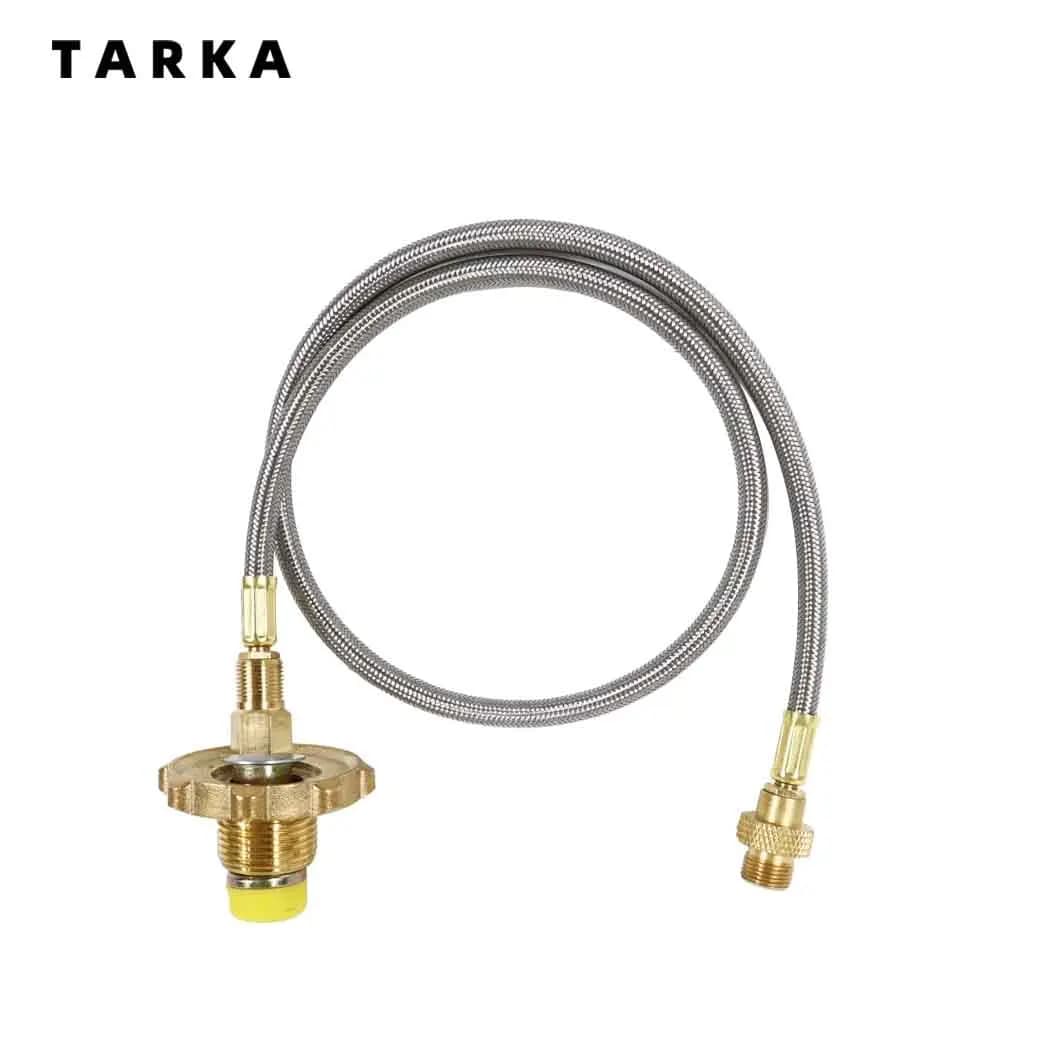 محول عبوة بروبان لمواقد التخييم مع موصل خرطوم لاسطوانات غاز البترول المسال