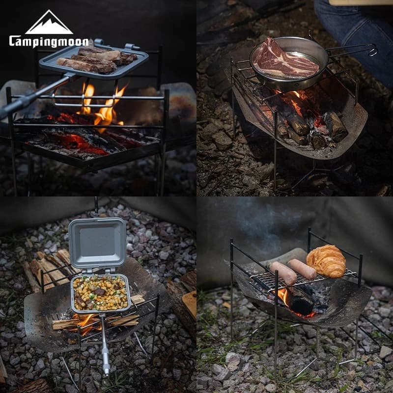 Campingmoon Outdoor Portable Folding Garden Stainless Steel BBQ Grill Camping Portable foldable outdoor camping BBQ Grill - 3