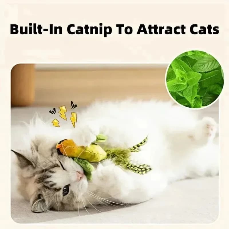 The pet cat toy emulates the sound bird to amuse the cat elastic rope to relieve boredom and resist scratching and biting - 3