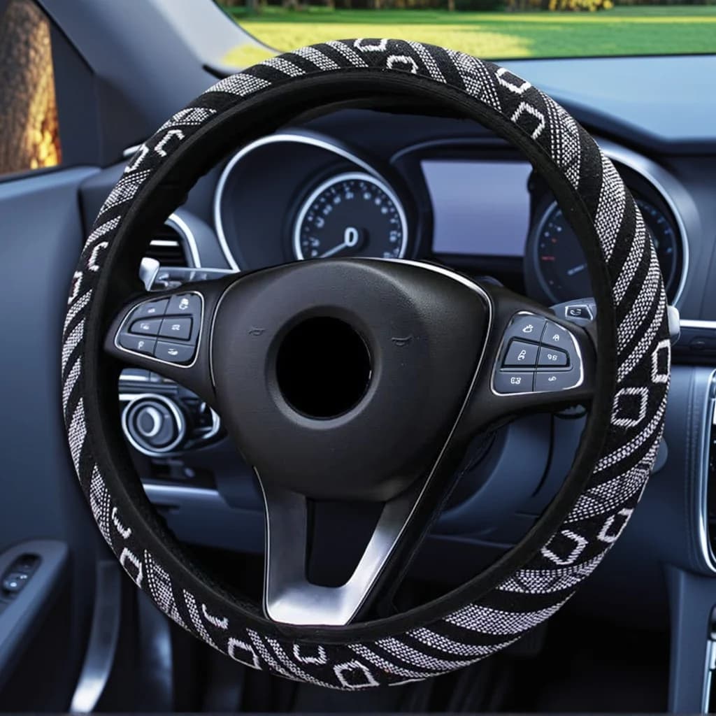 Ethnic Style Elastic Car Steering Wheel Cover No Inner Ring Suitable for 15inch Cars SUVs Men Women Automotive Accessories - 3