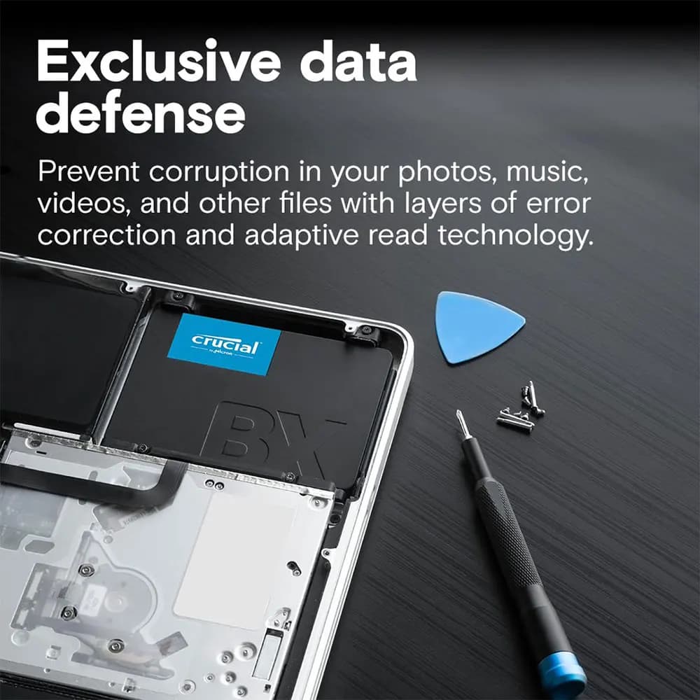 محرك أقراص صلبة داخلي BX500 من Crucial، SATA، SSD، 240GB، 500GB، 1TB، 2TB، 2.5 بوصة، 3D NAND، للكمبيوتر المحمول وسطح المكتب (PC) - 6